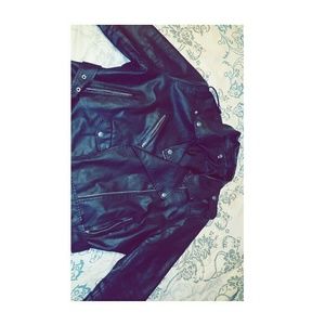 Plus size leather jacket